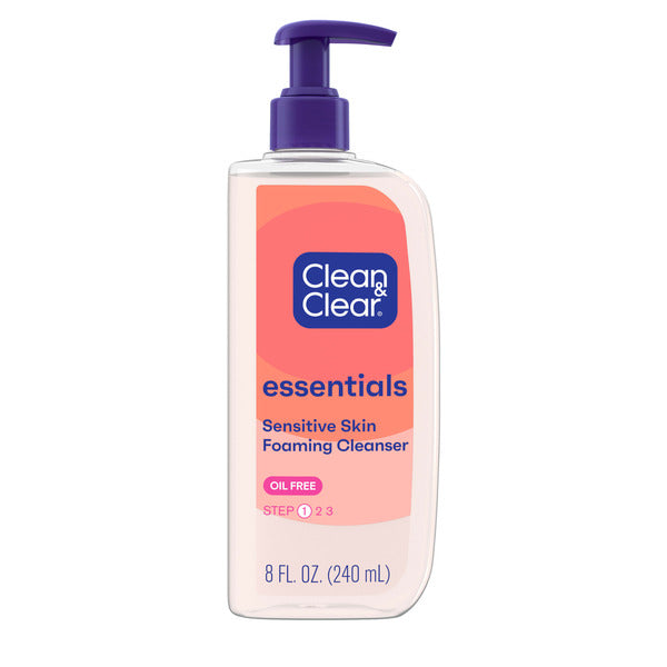 Clean & Clear Essentials Oil-Free Foaming Facial Cleanser with Pro-Vitamin B5, 8 fl oz