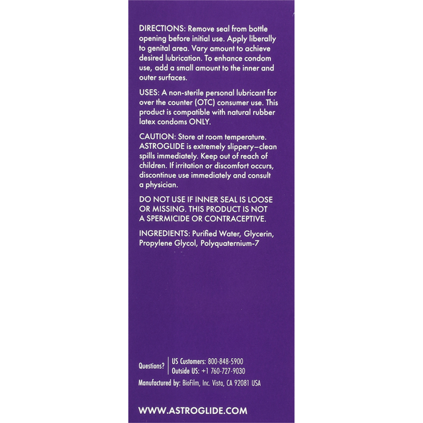 ASTROGLIDE Personal Lubricant, Water-Based