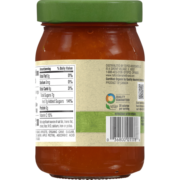 Full Circle Fruit Spread, Apricot, European