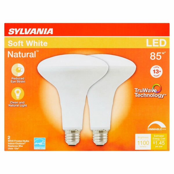 Sylvania Natural Led 85w Soft White Br40 Frosted Bulbs