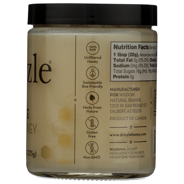 Drizzle Everyday Honey, White Raw Honey 13.