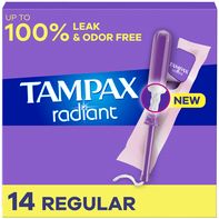 TAMPAX Radiant Tampons, with LeakGuard Braid, Regu...
️