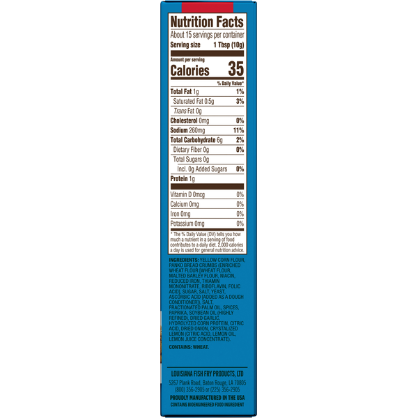 Louisiana Fish Fry Products Seasoned Coating Mix, Garlic & Herb, Crispy, Air Fryer