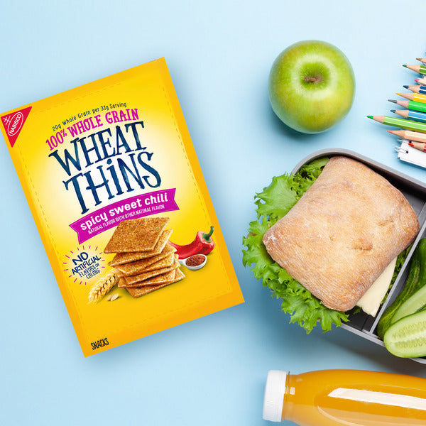 WHEAT THINS Spicy Sweet Chili Snacks, Whole Grain Wheat Crackers, Snack Crackers 8.5 oz