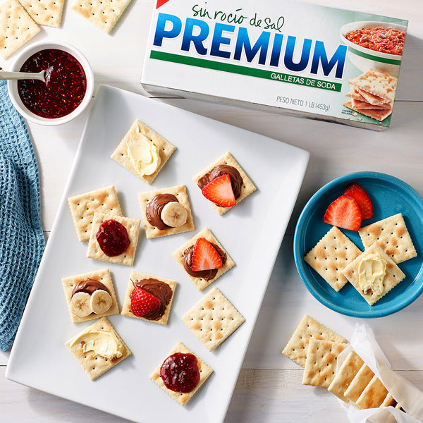 Premium Unsalted Tops Saltine Crackers, Lunch Snacks 16 oz