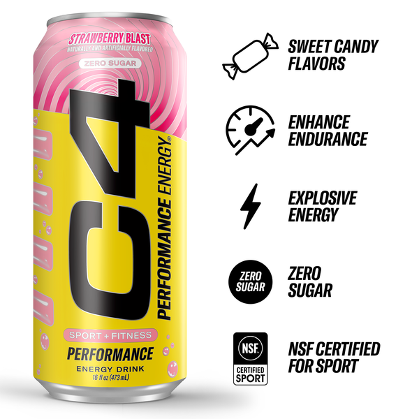 C4 Energy X Starburst, Strawberry, Single Can Energy Drink