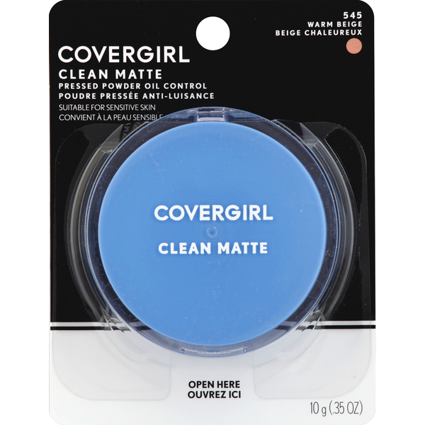 COVERGIRL Clean Matte Pressed Powder Warm Beige, Female Cosmetics