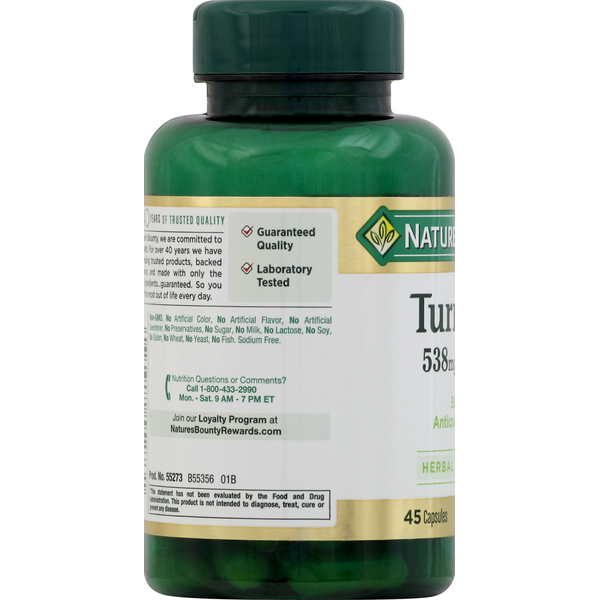 Nature's Bounty Turmeric, 538 mg, Capsules