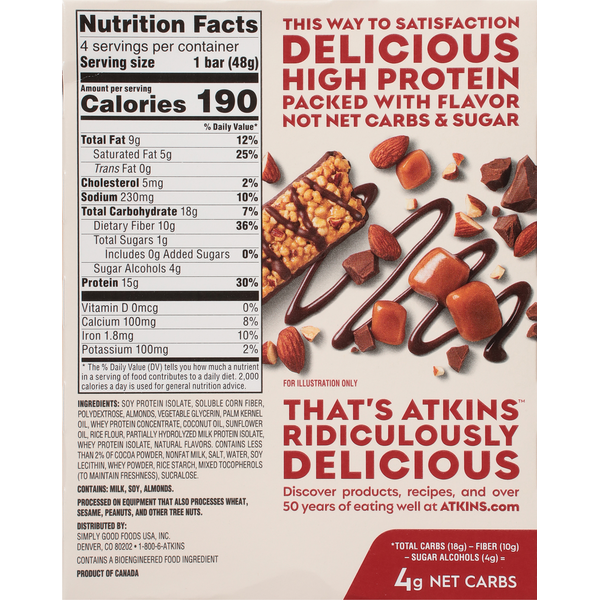 Atkins Chocolate Almond Caramel High Protein Bar