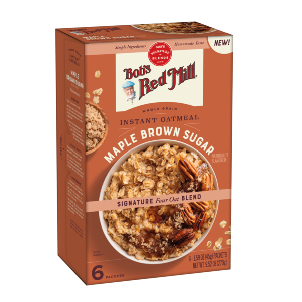Bob's Red Mill Instant Oatmeal, Whole Grain, Maple Brown Sugar
