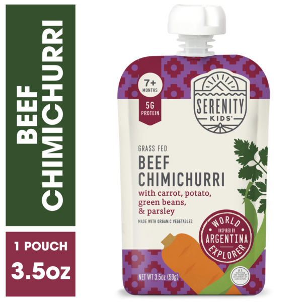 Serenity Kids World Explorer, Beef Chimichurri  Baby Food Pouch