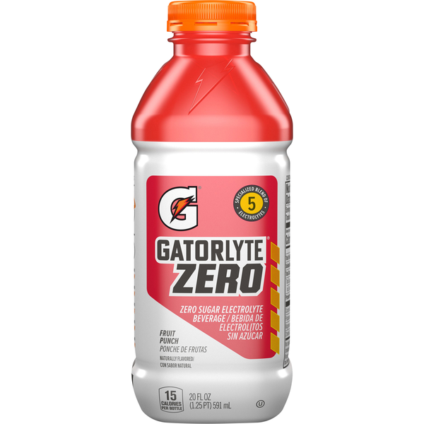 Gatorlyte Electrolyte Beverage, Zero Sugar, Fruit Punch