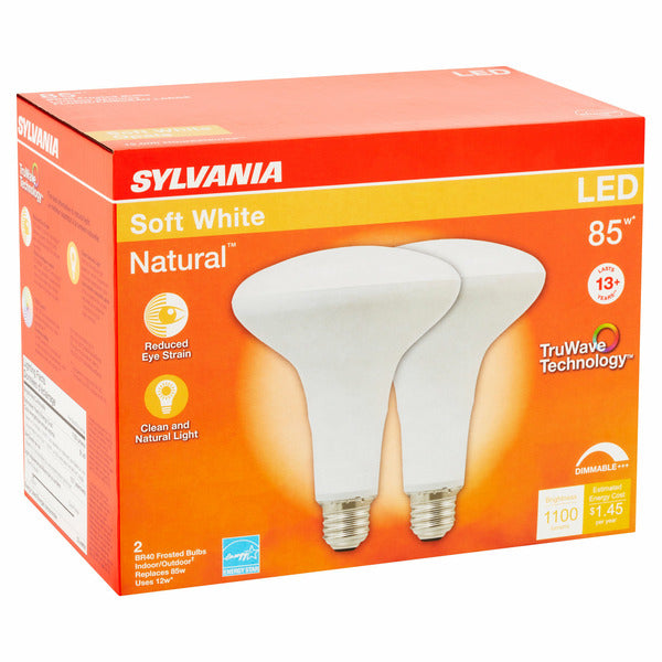 Sylvania Natural Led 85w Soft White Br40 Frosted Bulbs