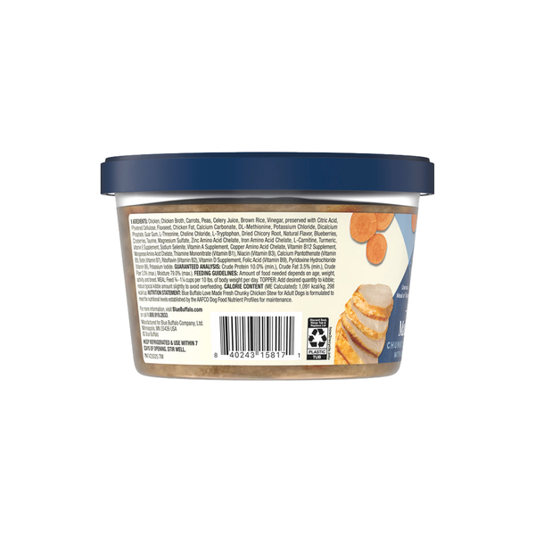 Blue Buffalo Love Made Fresh Dog Food, Refrigerated, Chunky Chicken Stew