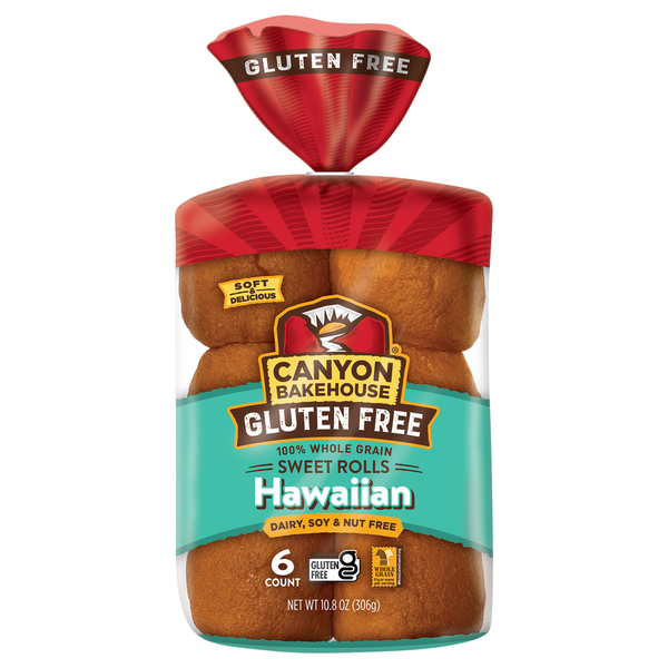 Canyon Bakehouse Brioche-Style Sweet Rolls, Gluten Free Brioche Dinner Rolls, Fresh, 6 Count