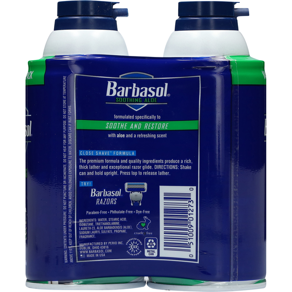 Barbasol Thick & Rich Soothing Aloe Shaving Cream Value Twin Pack