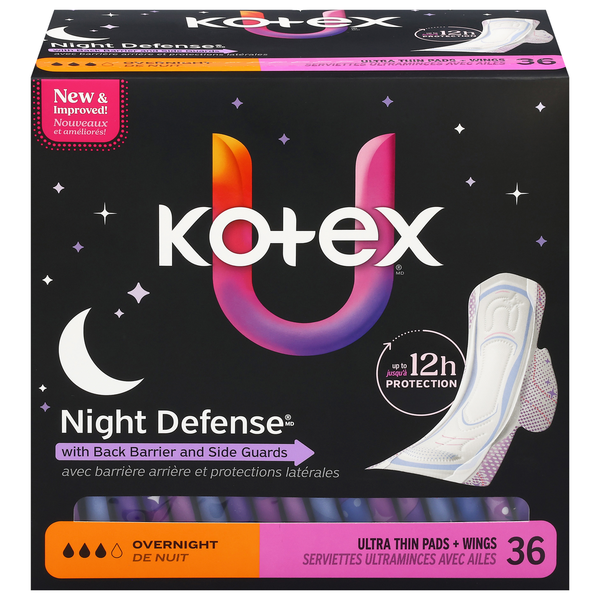 U by Kotex Ultra Thin Overnight Pads + Wings