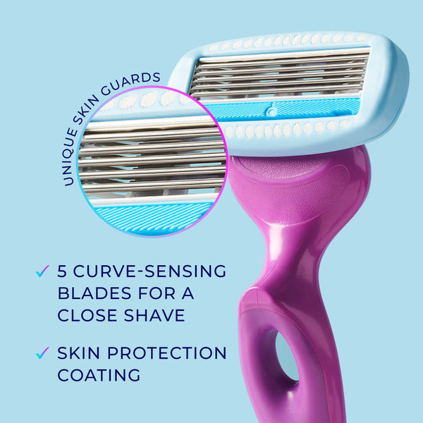 Schick Moisture Women's Razor, 1 Razor Handle & 2 Refills