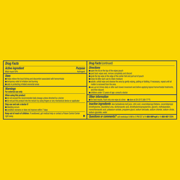Preparation H Medicated Hemorrhoidal Wipes with Witch Hazel