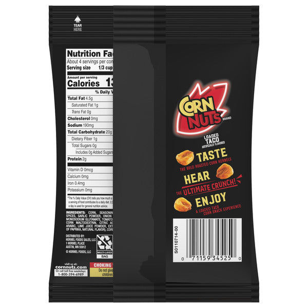 CORN NUTS Loaded Taco Crunchy Corn Kernels, 4 OZ