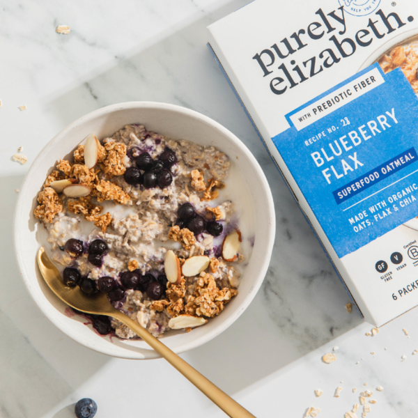 Purely Elizabeth Blueberry Flax Oatmeal Multipack, Prebiotic Fiber