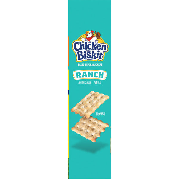 CHICKEN IN A BISKIT Ranch Baked Snack Crackers, Lunch Snacks, Family Size 12 oz