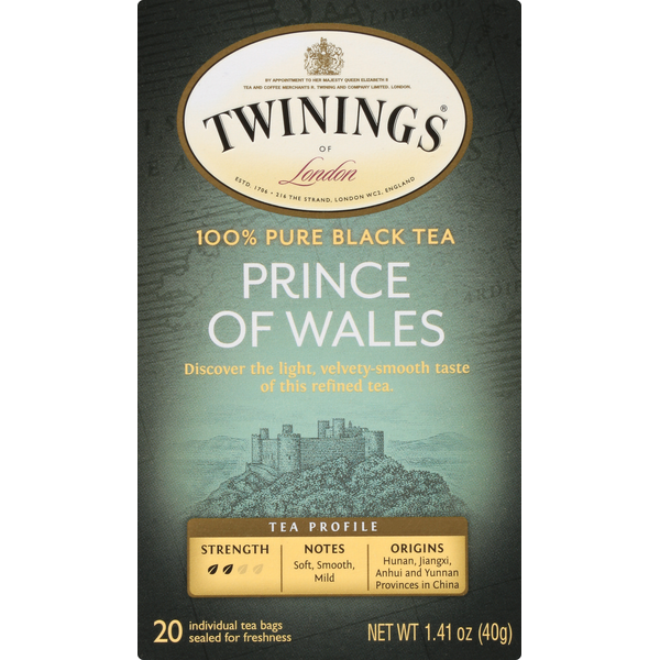 Twinings Black Tea, 100% Pure, Prince of Wales, Tea Bags