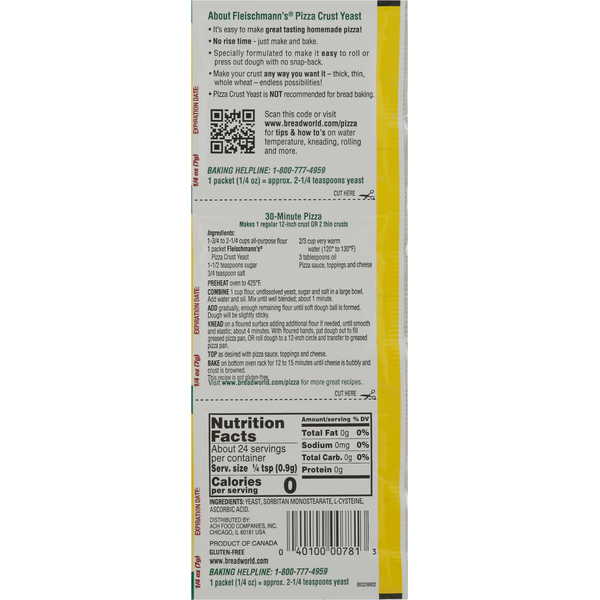 Fleischmann's Yeast, Pizza Crust