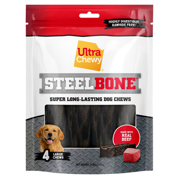 Ultra Chewy Steel Bone Super Long-lasting Large Dog Chews