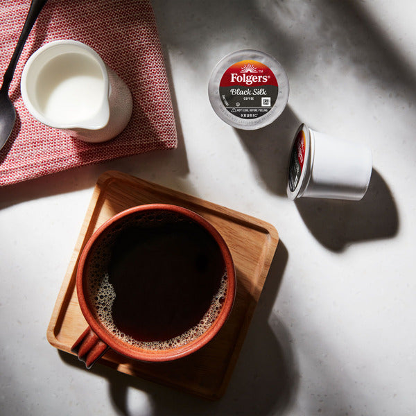 Folgers Black Silk Coffee, Dark Roast, Keurig K-Cup Pods