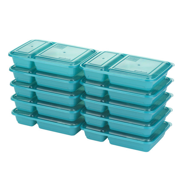GoodCook Meal Prep Food Storage Rectangle Two Compartment