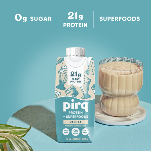 Pirq 21g Plant Based Protein Shakes, Vanilla