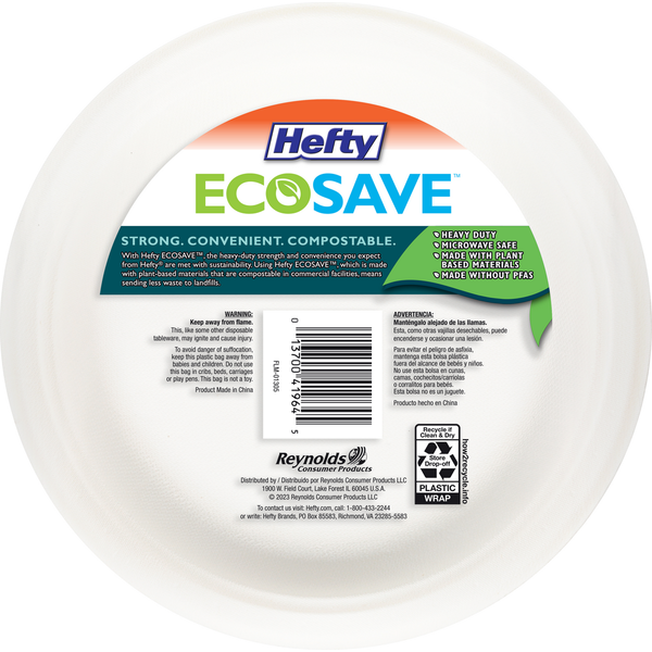 Hefty Bowls, Compostable, 28 Fluid Ounce, Large