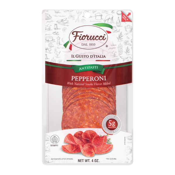 Fiorucci Pre-Sliced Sandwich Style Pepperoni,  Resealable Package