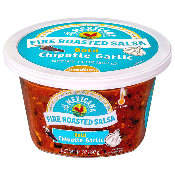 La Mexicana Fire Roasted Salsa, Medium, Bold Chipotle Garlic