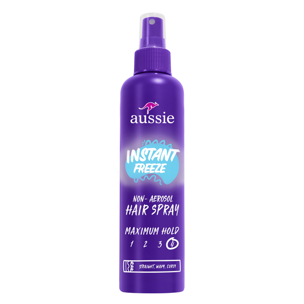 Aussie Instant Freeze Non-Aerosol Hair Spray for Curly Hair, Wavy Hair, & Straight Hair