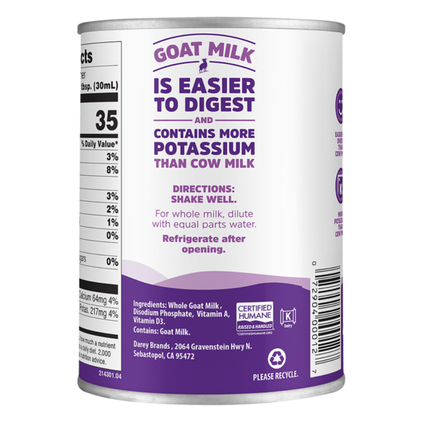 Meyenberg Evaporated Goat Milk, Certified Humane, Kosher, Gluten Free, Easy to Digest