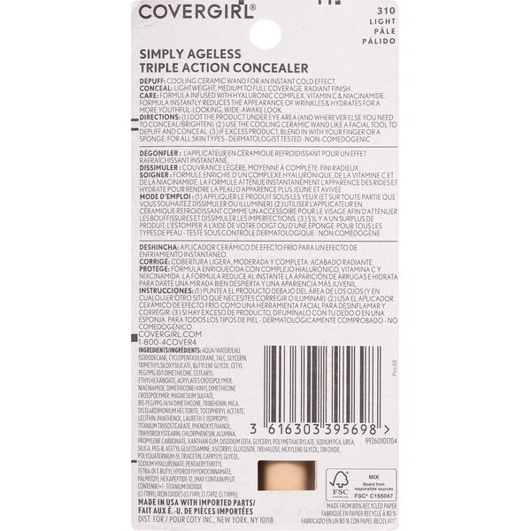 COVERGIRL Concealer, Triple Action, Light 310