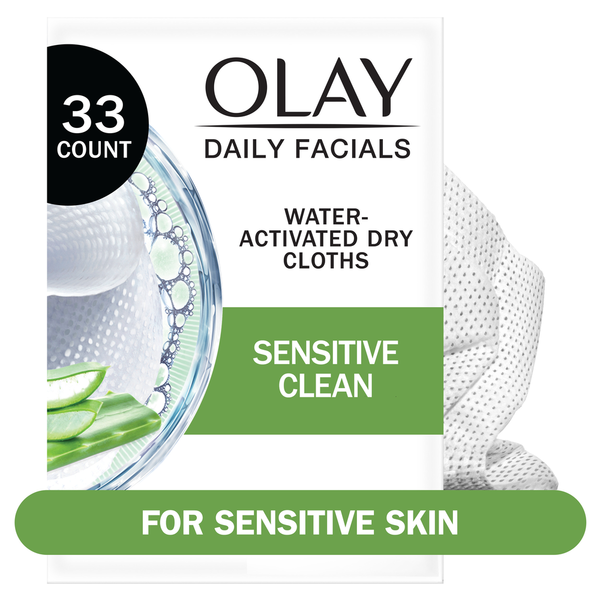 Olay Daily Facials Sensitive Cleansing Cloths, Fragrance-Free