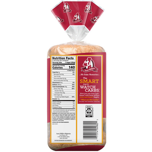 Aunt Millie's Live Carb Smart Cinnamon Bagels