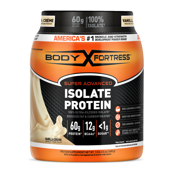 Body Fortress Super Advanced 100% Ultra-Filtered Isolate Protein Powder Vanilla