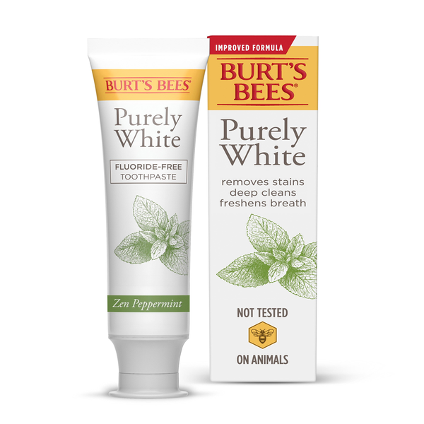 Burt's Bees Toothpaste, Natural Flavor, Fluoride-Free, Purely White, Zen Peppermint