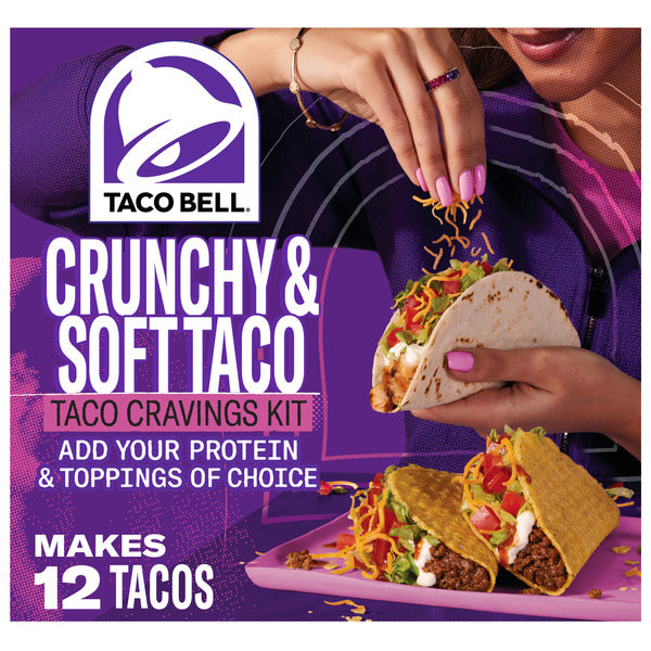 Taco Bell Taco Dinner Kit with Soft Tortillas, Crunchy Taco Shells, Mild Sauce & Seasoning