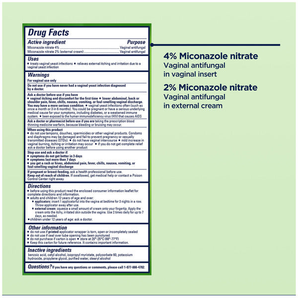 MONISTAT 3-Day Yeast Infection Treatment 3 Pre-Filled Cream Applicators & External Itch Cream