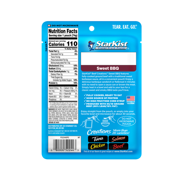 StarKist Seasoned Beef, in Sauce, Sweet BBQ