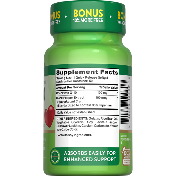 Nature's Truth Co Q-10 + Blk Pep Softgels