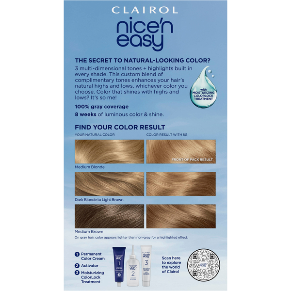 Nice’n Easy Medium Golden Blonde 8G Permanent Hair Color