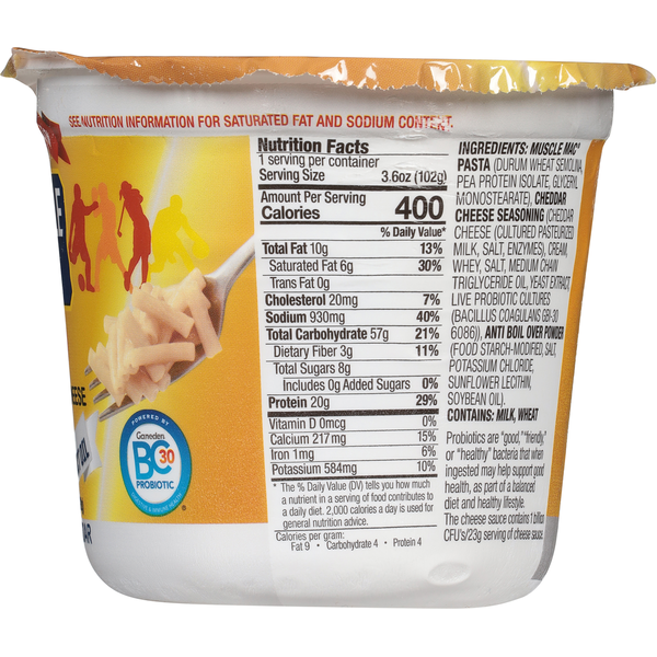 Muscle Mac Macaroni & Cheese, High Protein, White Cheddar, Pro