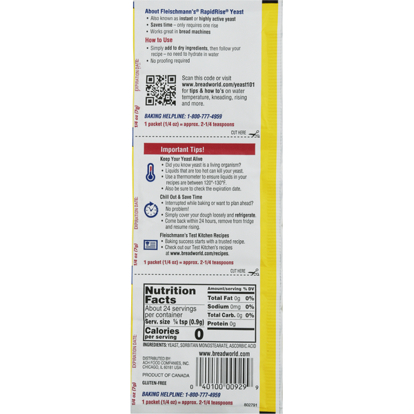 Fleischmann's Instant Yeast, Fast-Acting