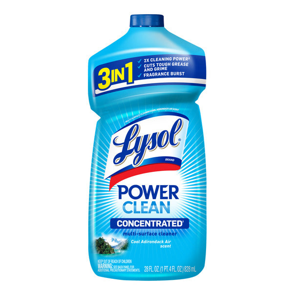 LYSOL® Lysol Power Clean Multi-Surface Cleaner, 2x Concentrated Pour, Cool Adirondack scent, 28 Fl Oz